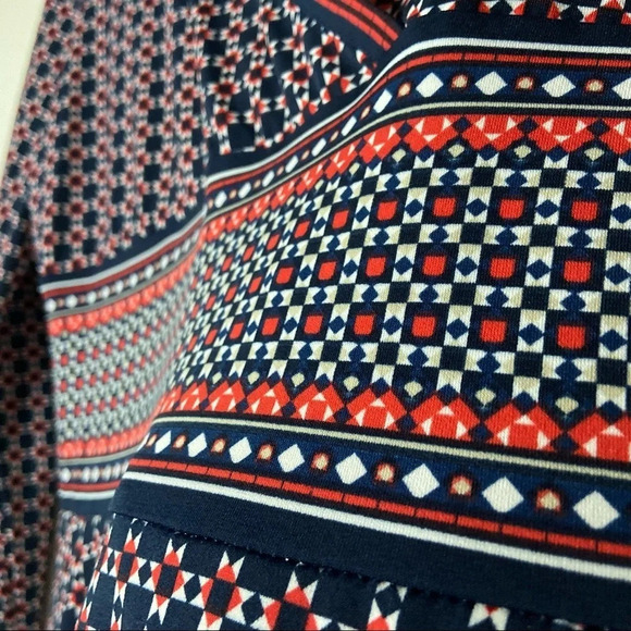 Max Studio L Geometric Wrap Front Midi Dress Boho Classic Transitional Bohemian - Picture 12 of 16